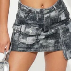 Stylish Gray Denim Skirt